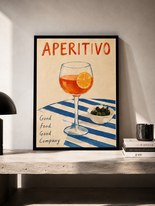 Aperitivo - plakat śródziemnomorski w ramie