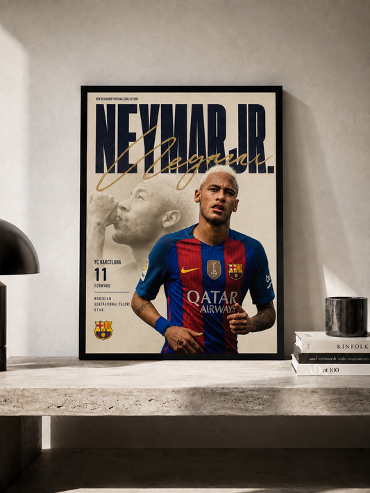 Neymar Jr. - FC Barcelona - framed football poster