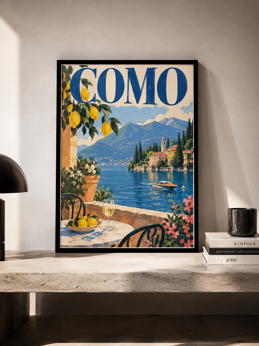 Como - plakat podróżniczy nad Jezioro Como w ramie