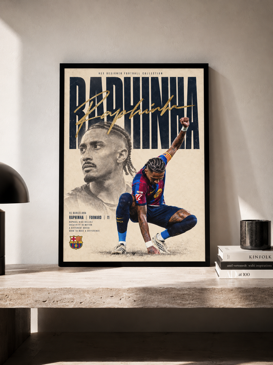 Raphinha - Framed FC Barcelona Poster