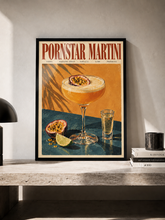 Pornstar Martini - plakat koktajlowy w ramie