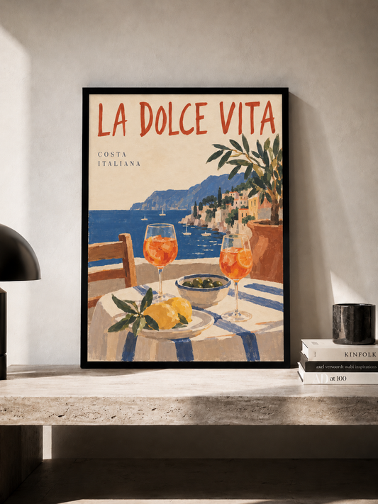 La Dolce Vita - plakat śródziemnomorski w ramie
