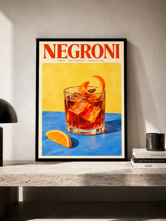 Negroni - plakat koktajlowy w ramie