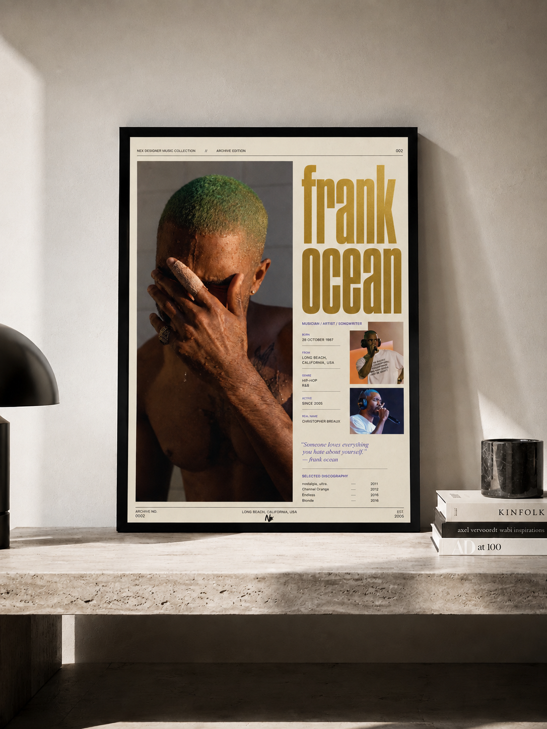Frank Ocean - plakat muzyczny w ramie