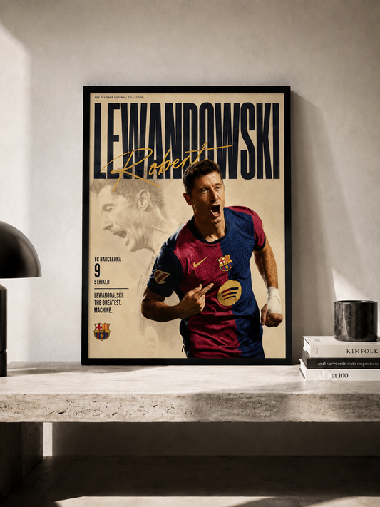 Robert Lewandowski - FC Barcelona - framed football poster