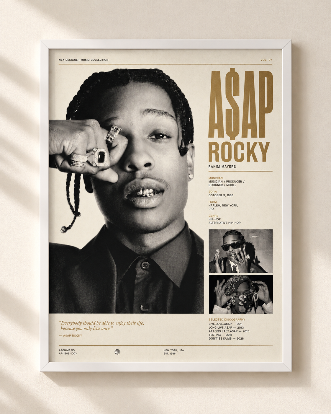 A$AP Rocky - plakat muzyczny w ramie