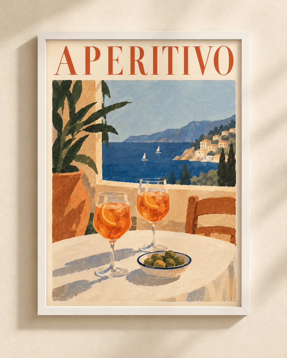 Aperitivo II - Mediterranean poster in a frame