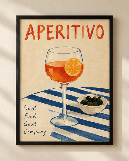 Aperitivo - plakat śródziemnomorski w ramie