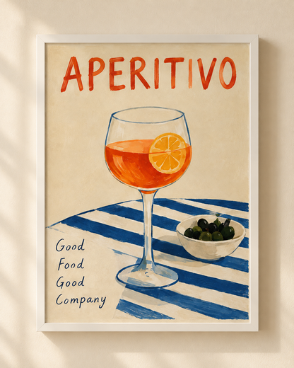 Aperitivo - plakat śródziemnomorski w ramie
