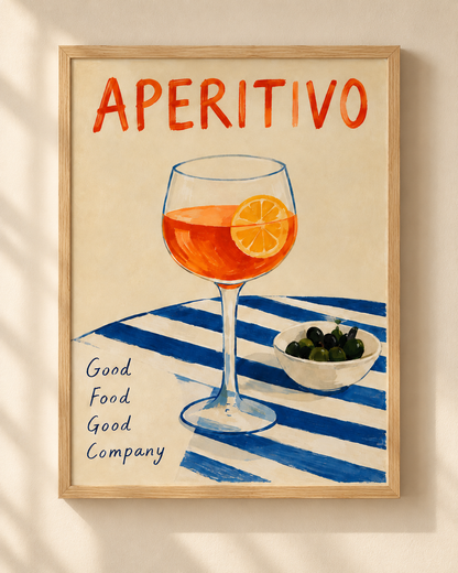 Aperitivo - plakat śródziemnomorski w ramie