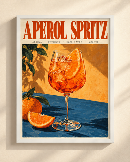 Aperol Spritz - plakat koktajlowy w ramie