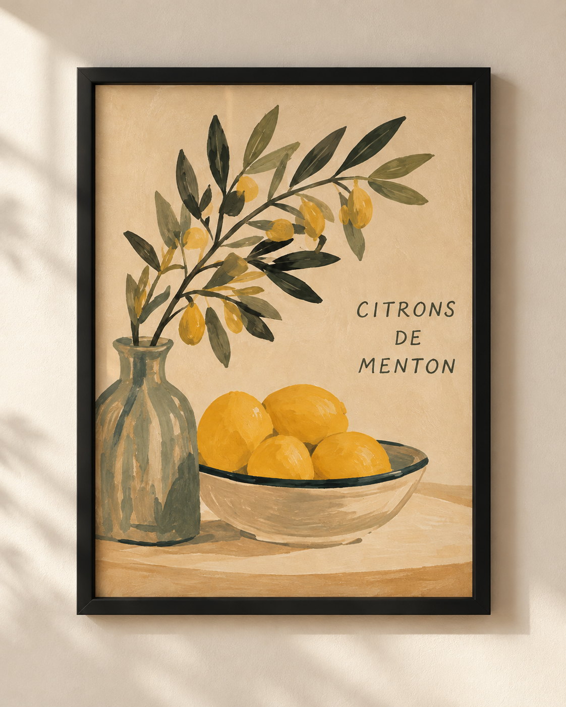 Citrons de Menton - Mediterranean poster in a frame
