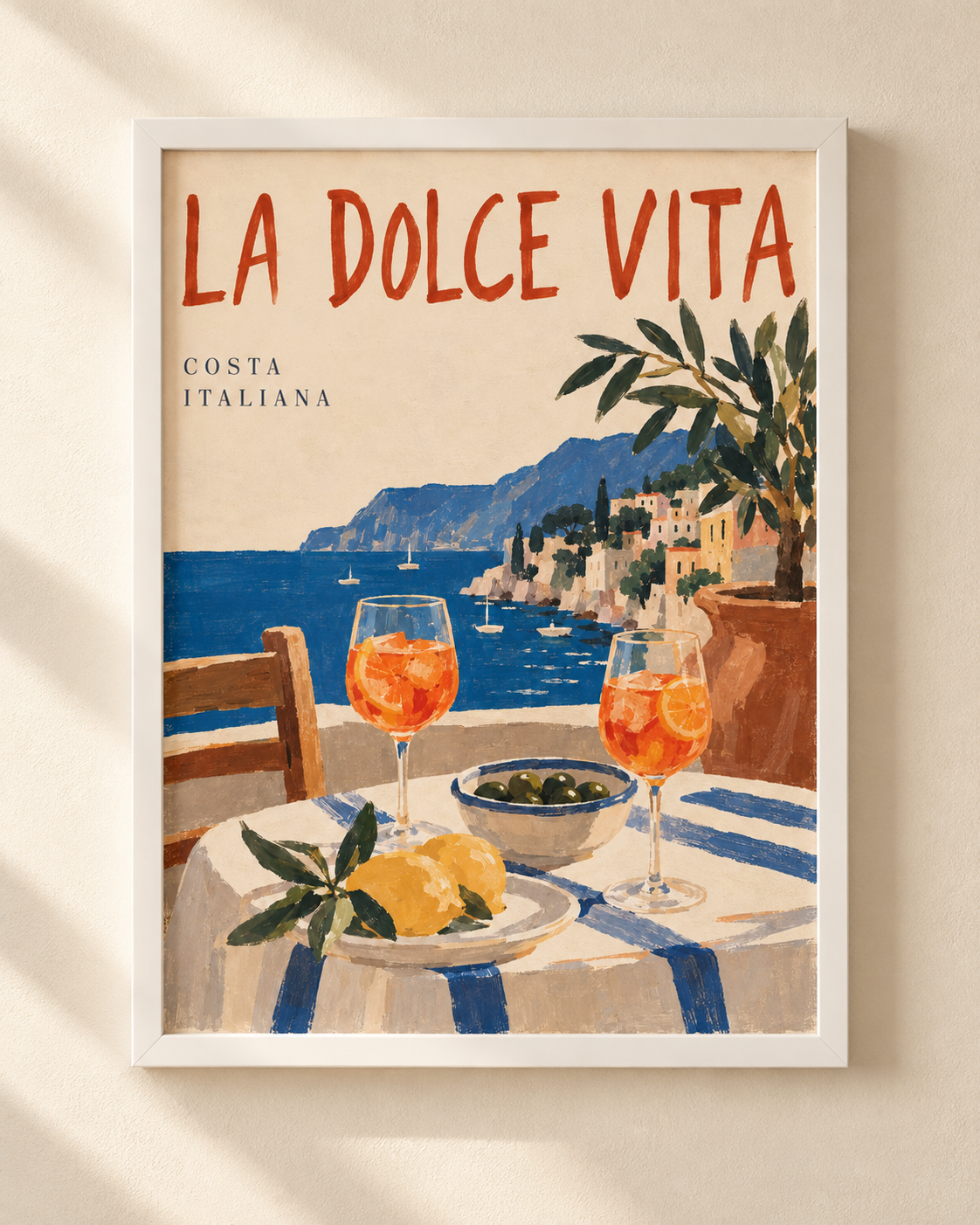 La Dolce Vita - plakat śródziemnomorski w ramie