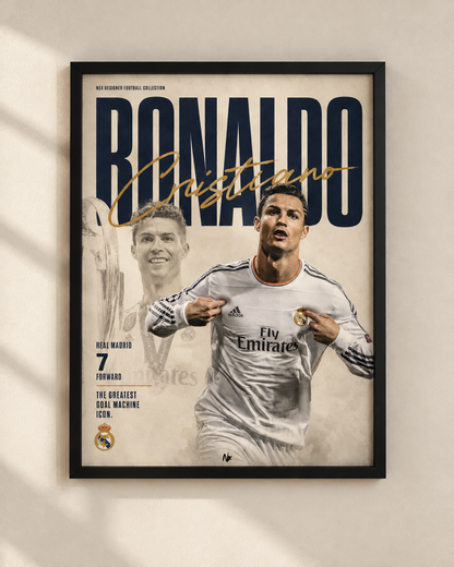 Cristiano Ronaldo - Real Madrid - framed football poster