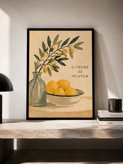 Citrons de Menton - Mediterranean poster in a frame