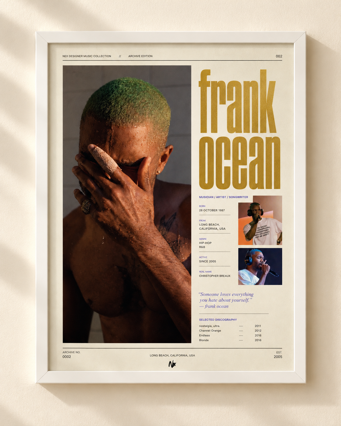 Frank Ocean - plakat muzyczny w ramie