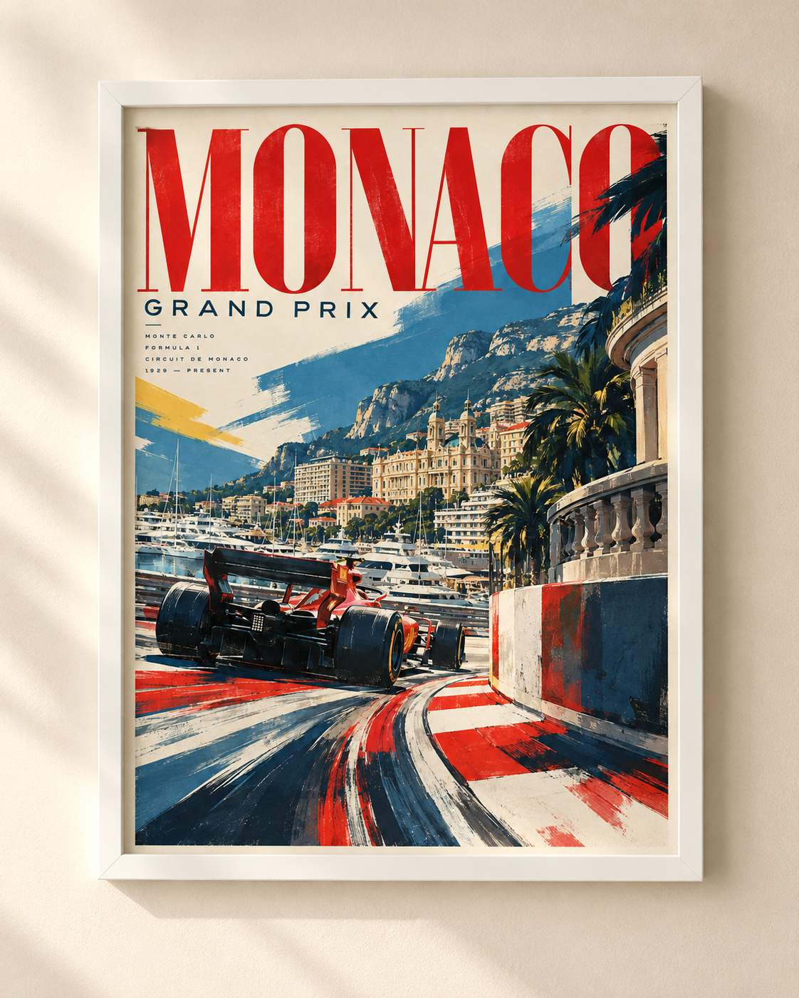 Monaco Grand Prix - plakat motorsportowy w ramie