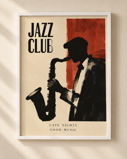 Jazz Club - plakat jazzowy w ramie