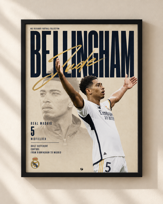 Jude Bellingham - Real Madryt - plakat piłkarski w ramie