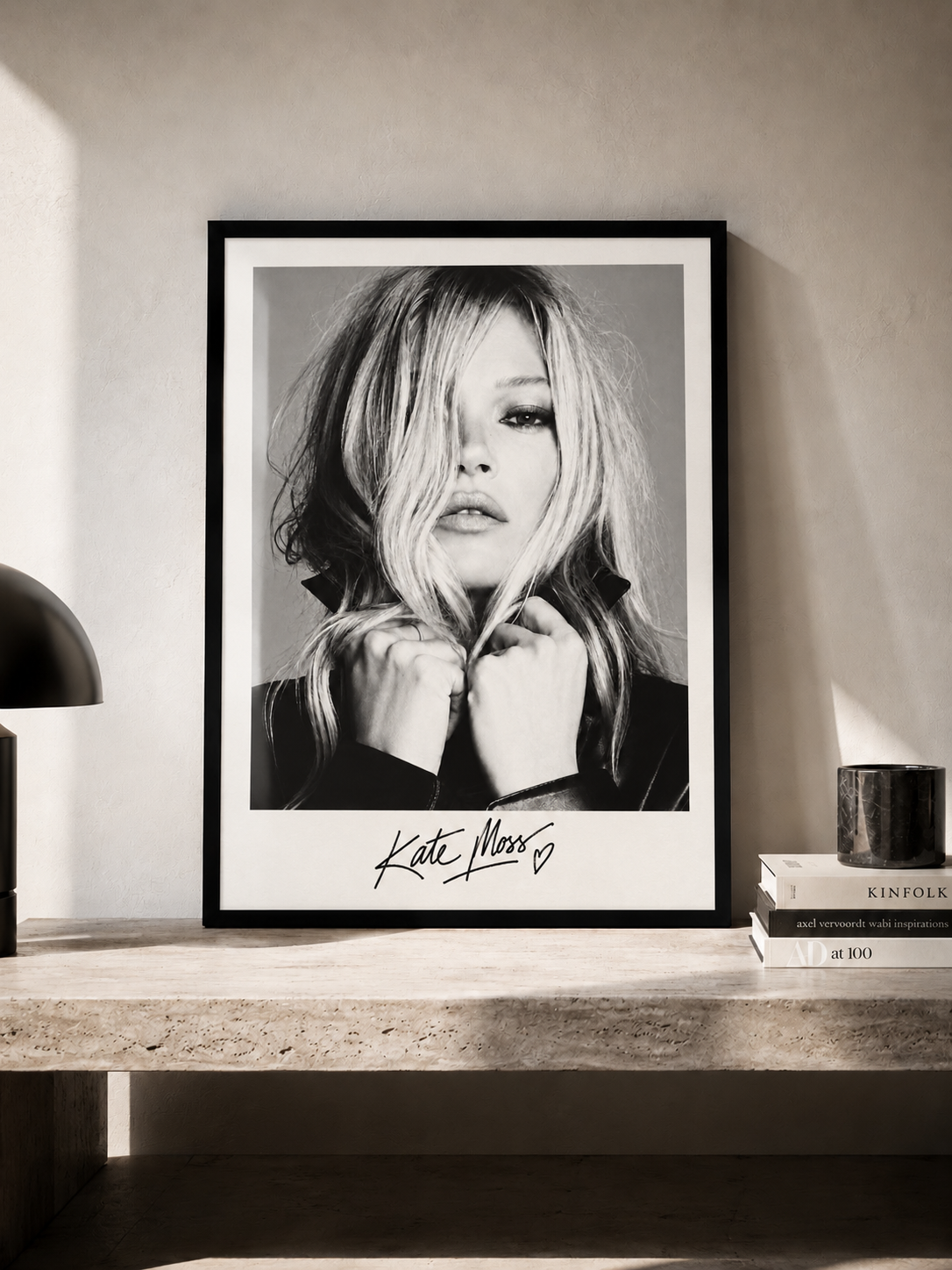 Plakat Kate Moss - czarno-biały portret