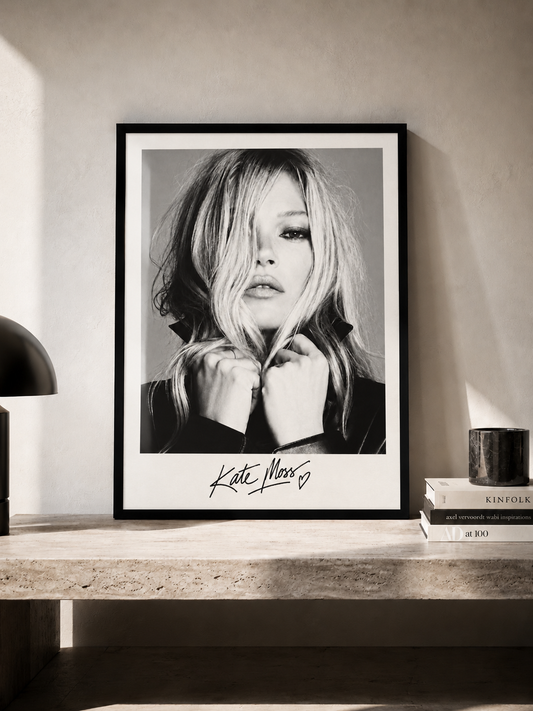 Plakat Kate Moss - czarno-biały portret