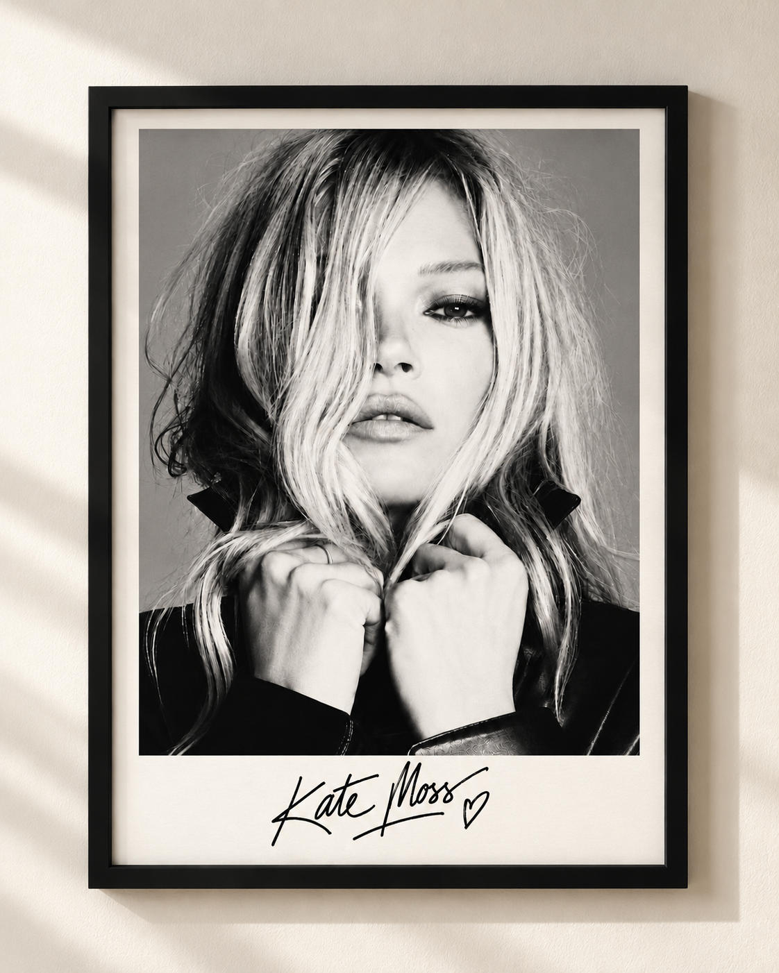 Plakat Kate Moss - czarno-biały portret