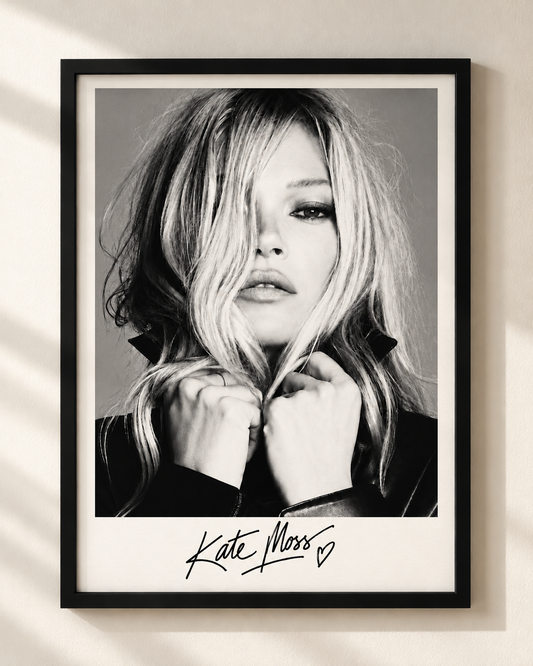 Plakat Kate Moss - czarno-biały portret