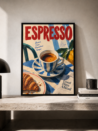 Espresso - retro plakat kawowy w ramie