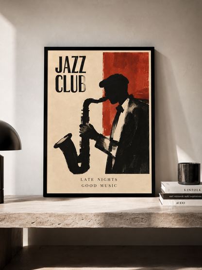 Jazz Club - plakat jazzowy w ramie