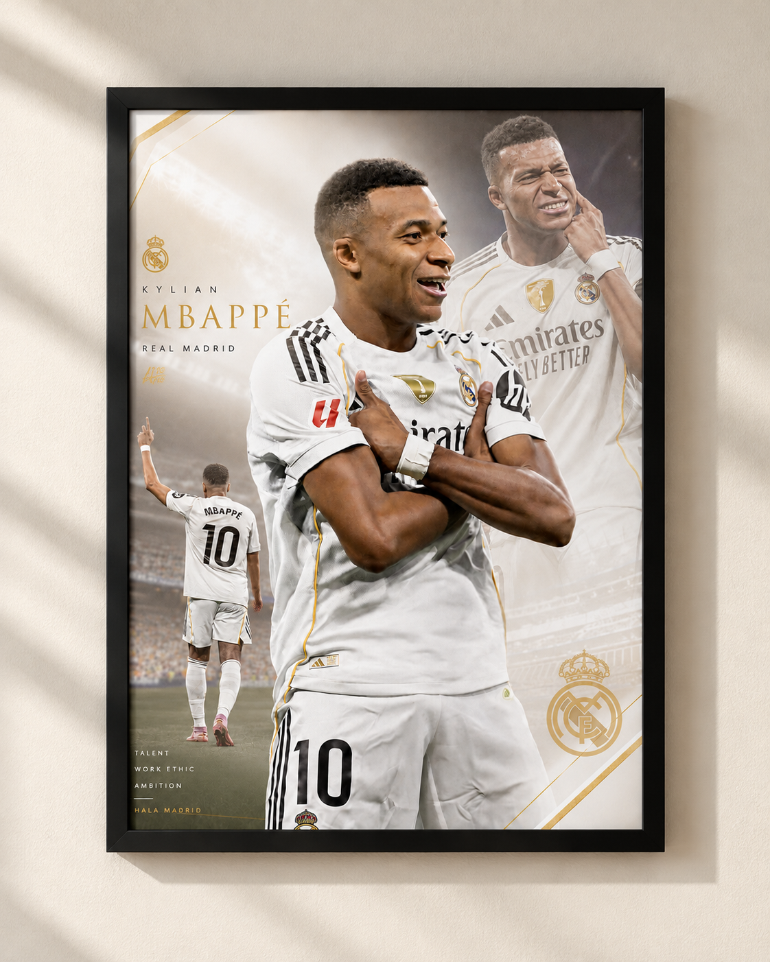 Kylian Mbappé "Ninja" - plakat piłkarski w ramie