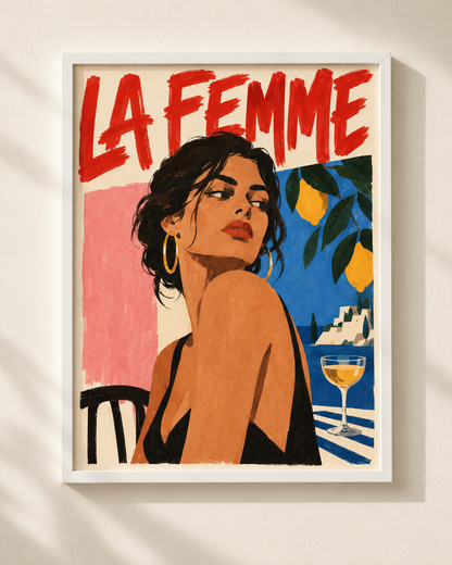 La Femme - plakat ilustracyjny w ramie