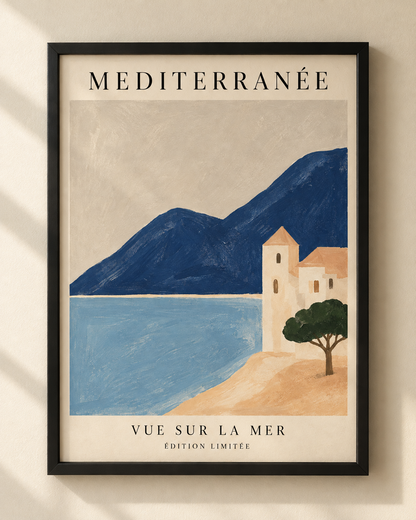 NEX Méditerranée – Vue sur la mer, plakat w czarnej ramce