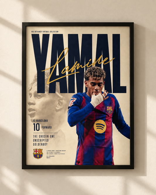 Lamine Yamal - FC Barcelona - framed football poster