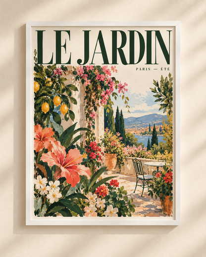 Le Jardin - Mediterranean poster in a frame