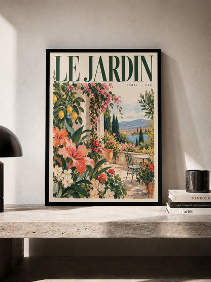 Le Jardin - Mediterranean poster in a frame