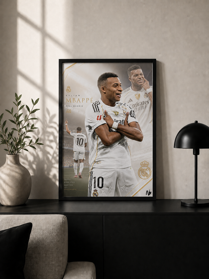 Kylian Mbappé "Ninja" - plakat piłkarski w ramie