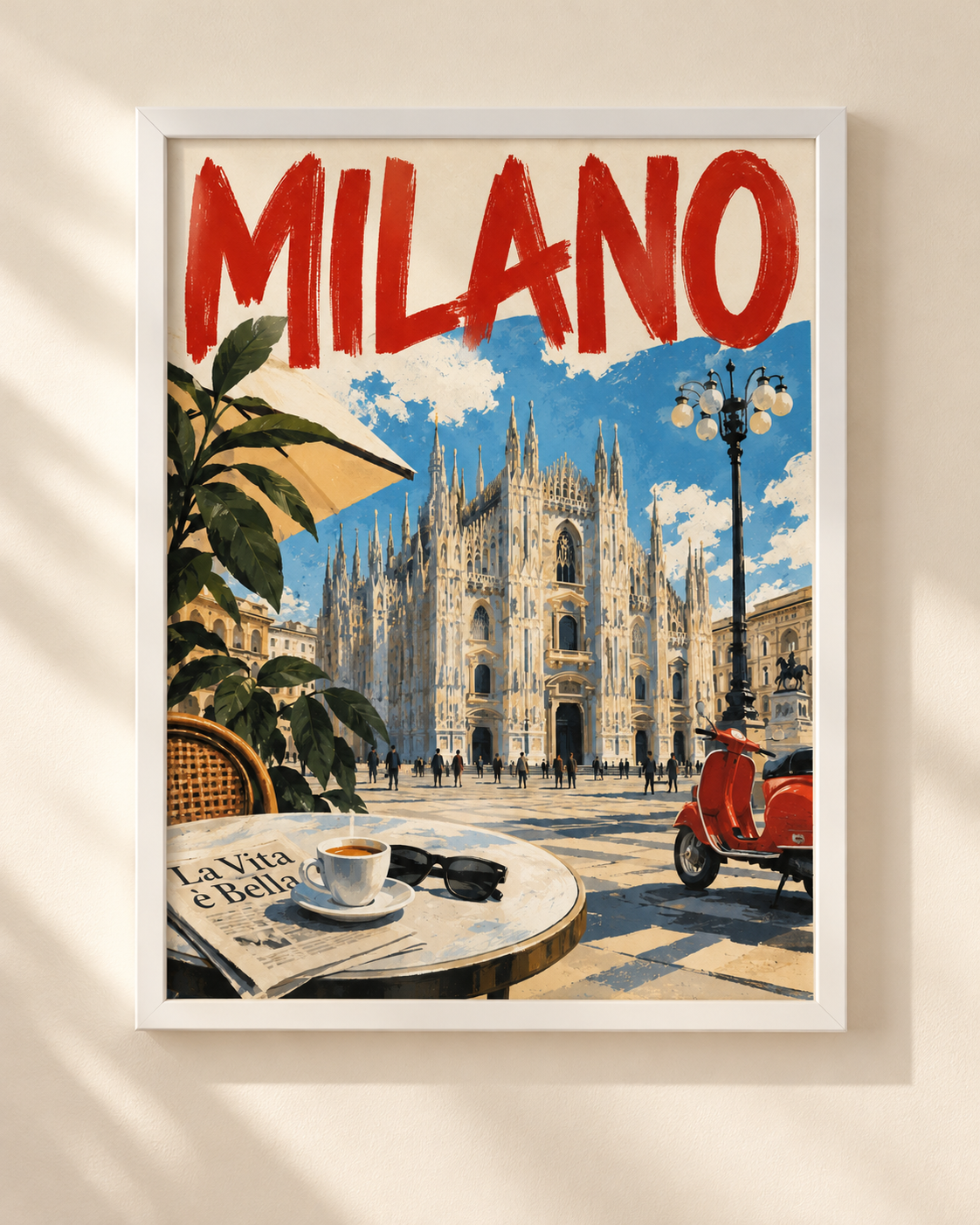 Milano - plakat podróżniczy w ramie