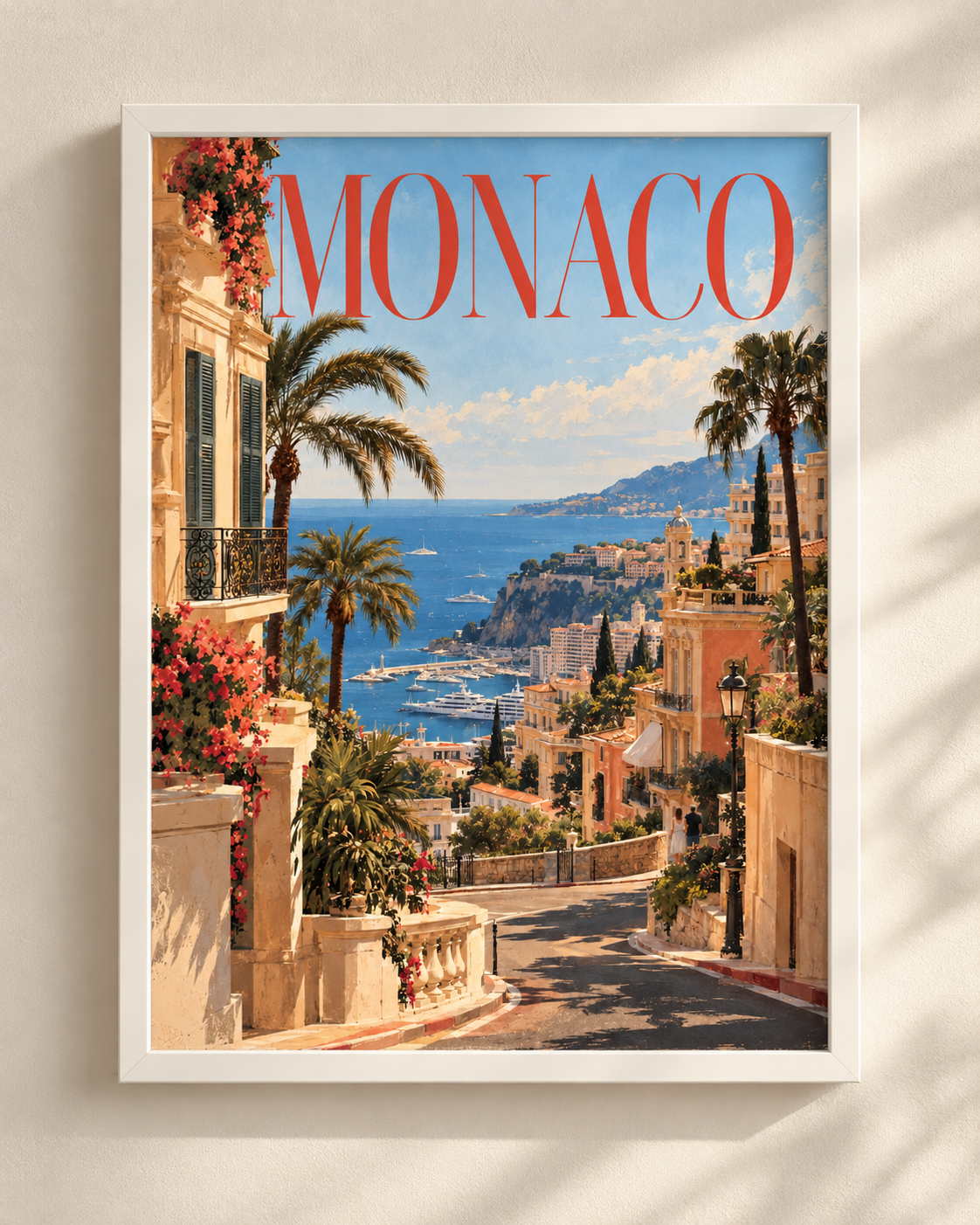 Monaco - plakat podróżniczy w ramie