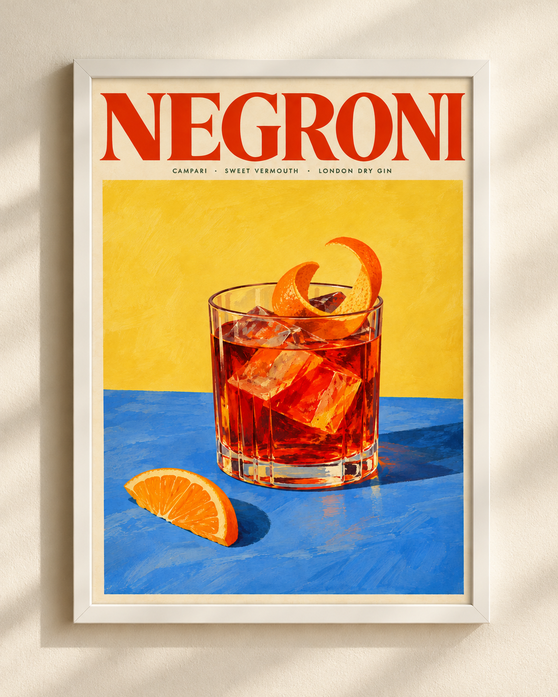 Negroni - plakat koktajlowy w ramie