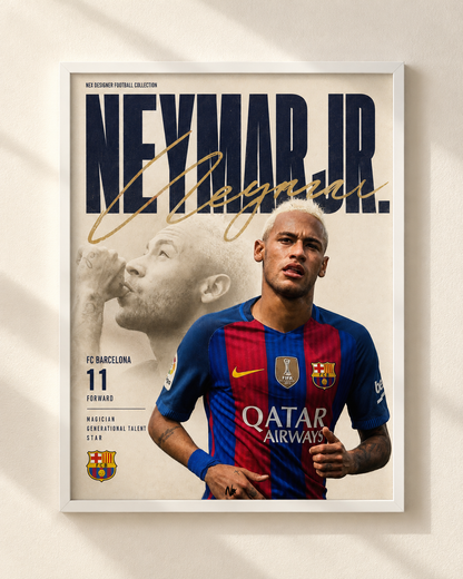 Neymar Jr. - FC Barcelona - framed football poster