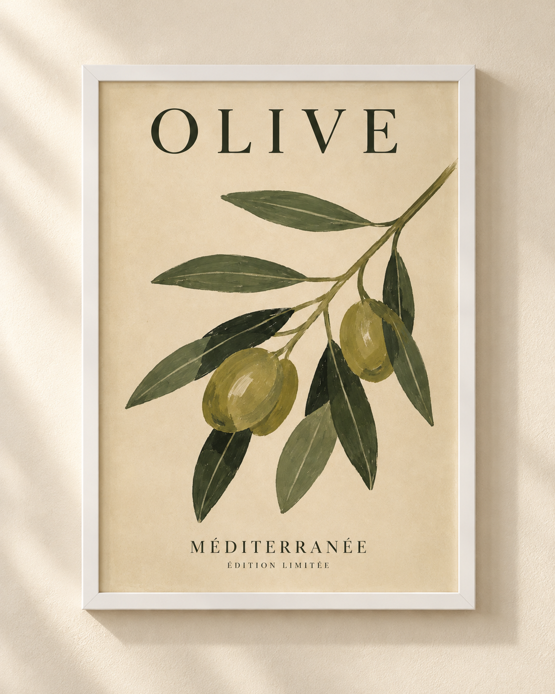 Olive Botanical - plakat botaniczny w ramie