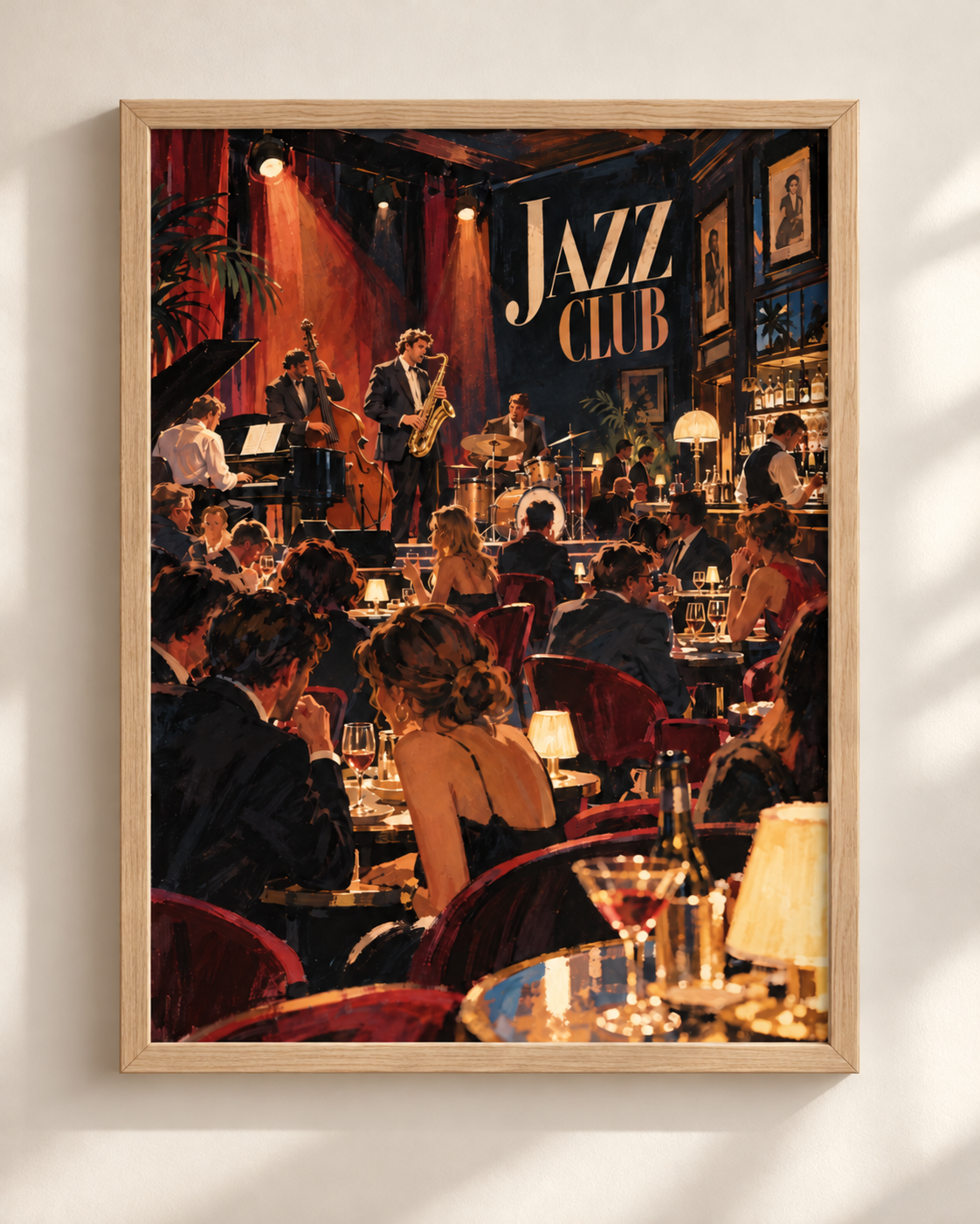 Jazz Club Live Jazz - plakat jazzowy w ramie