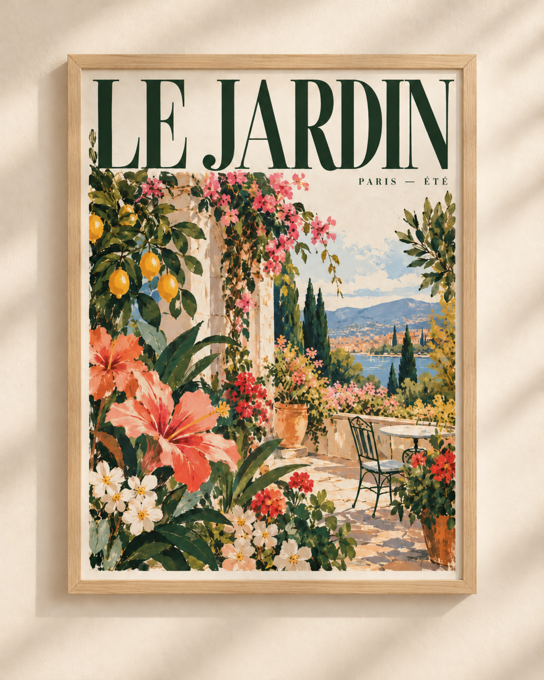 Le Jardin - Mediterranean poster in a frame