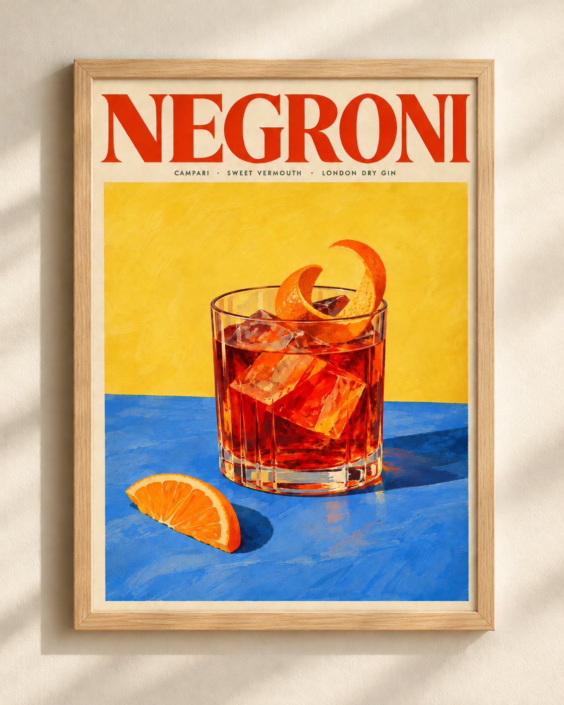 Negroni - plakat koktajlowy w ramie