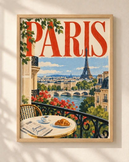Paris Vintage - plakat podróżniczy w ramie