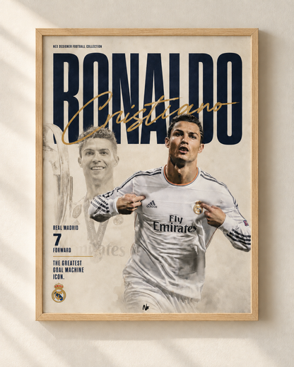 Cristiano Ronaldo - Real Madrid - framed football poster