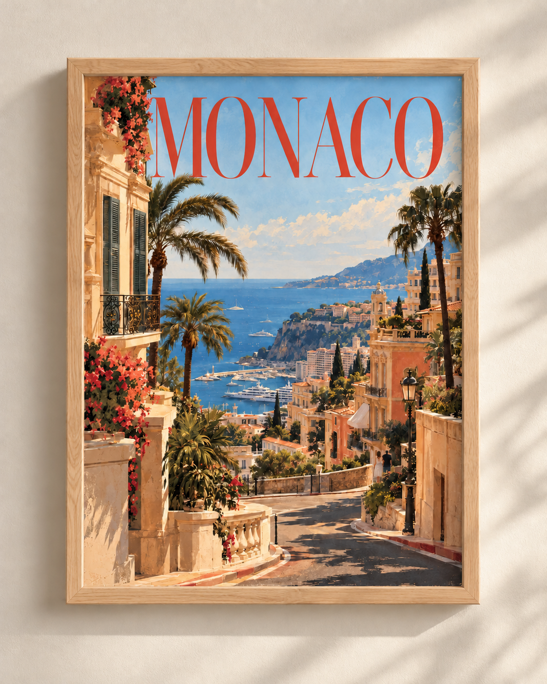 Monaco - plakat podróżniczy w ramie