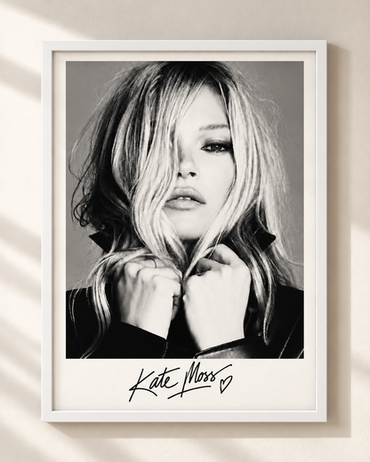 Plakat Kate Moss - czarno-biały portret