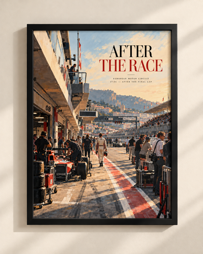 After the Race - plakat motorsportowy w ramie