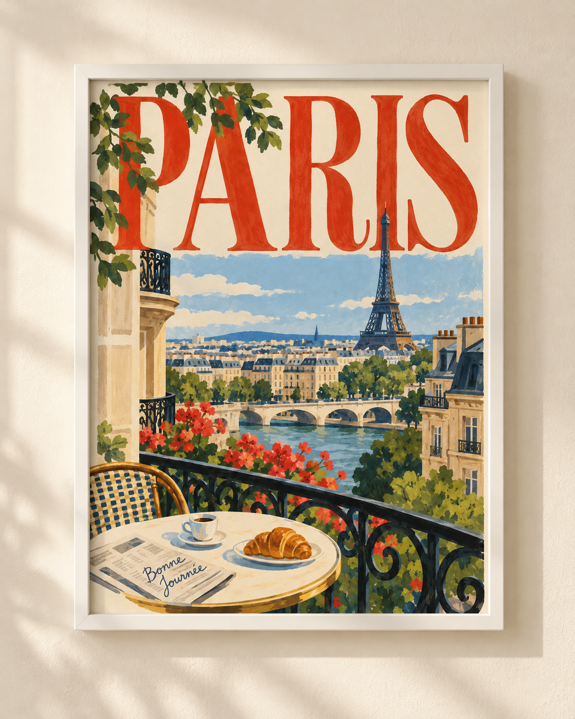 Paris Vintage - plakat podróżniczy w ramie